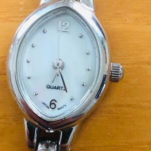 Silver Oval Quartz Watch